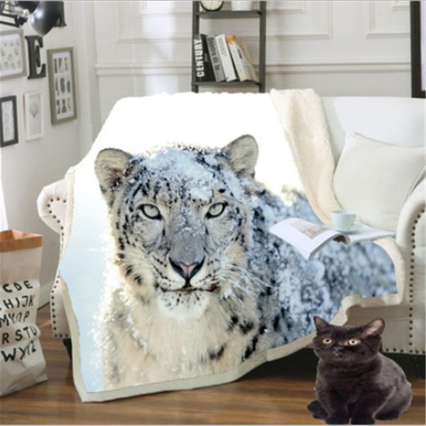 

blanket sweatshirt blankets for beds 3d printed animal big tiger series multi-purpose blanket hooded flame retardant
