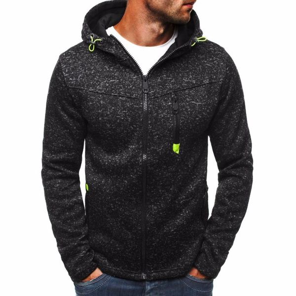 

zogaa толстовки мужчины весна zipper лоскутная кардиган толстовка причинная solid streetwear hip hop zipper толстовки мужчины, Black