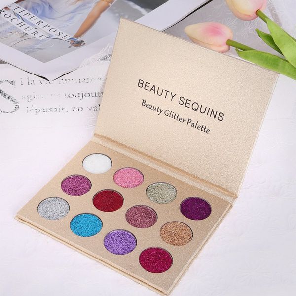 

12 color glitter injections pressed glitters single eyeshadow diamond rainbow make up cosmetic eye shadow magnet palette