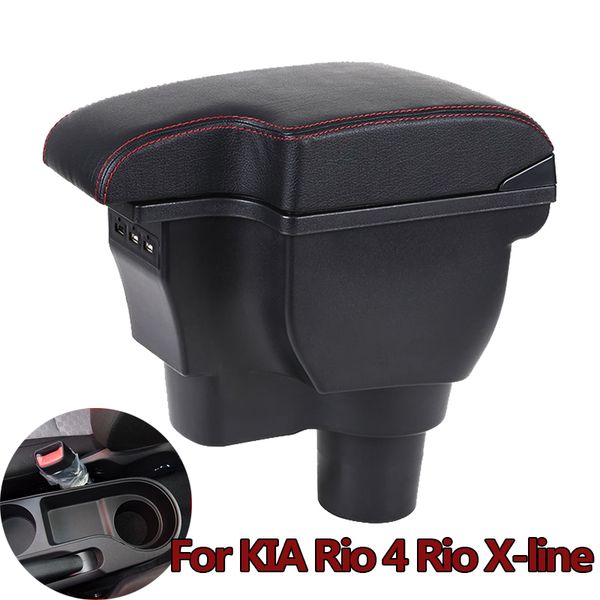 

for kia rio 4 rio x-line armrest box central store content box cup holder ashtray accessories usb charging interface