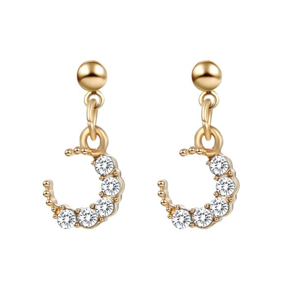 

fashion crystal daisy flower earrings women trend jewelry bijouterie golden color silver color moon drop earrings party gift