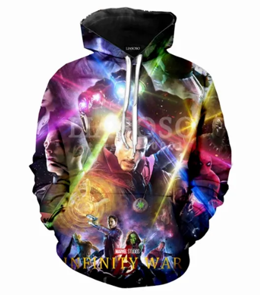 

2019 marvel avengers endgame iron man captain america 3d printed hoodies women men 3d print pullovers outerwear casual a357, Black