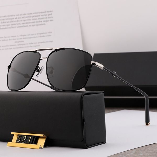 

2020 new men's polarized sunglasses with blue coating inside, retro driver driving travel sunglasses 521 with original box, White;black
