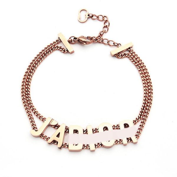 

2020 designer ja letter double bracelet ladies selling d letter double bracelet, Black