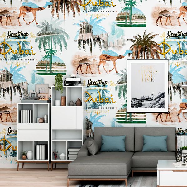 

wallpaper camel desert thailand tropical rain-forest southeast asian style wallpaper bedroom nordic tv background wall mural wallpaper