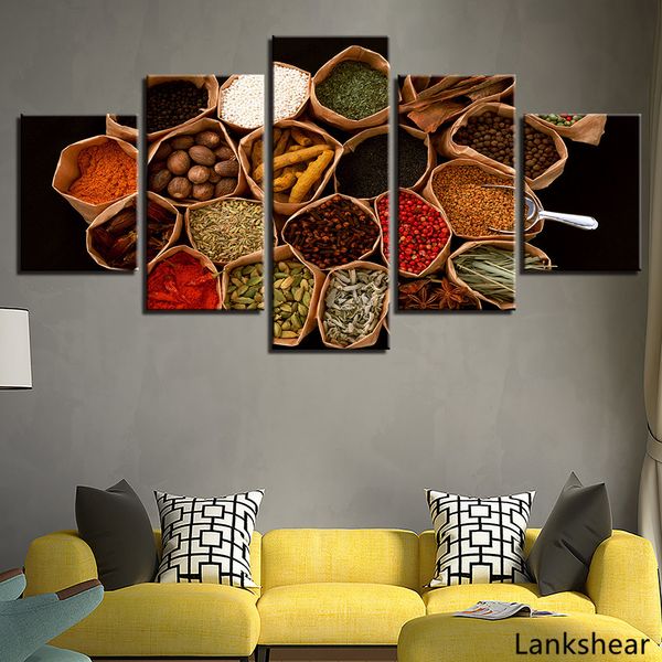 

modular decoration for living room modern paintings artworks 5 pieces spices poster hd printing pictures on canvas wall art