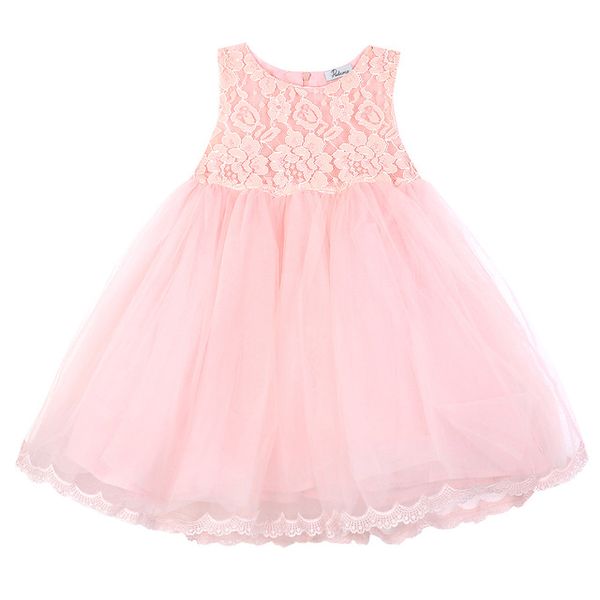 

Newly Arrived Adorable Girls Kids Dress Flower Wedding Pageant Party Bow Floral Lace Ball Gown Princess Dress Age 2-7T, Pink