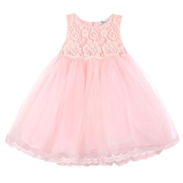 

Newly Arrived Adorable Girls Kids Dress Flower Wedding Pageant Party Bow Floral Lace Ball Gown Princess Dress Age 2-7T, Pink