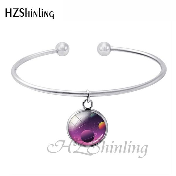 

2019 new planet moon sun outer space cabochon image bracelets handmade fashion jewelry gift for girls women bracelet accessory, Black