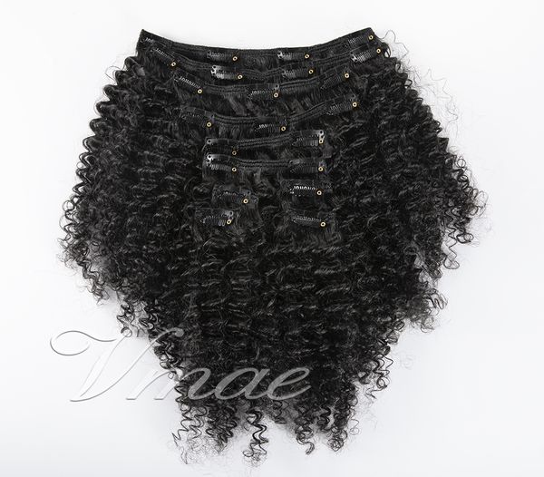 

brazilian peruvian indian malaysian vmae virgin hair natural color 140g 12 to 26 inch 3c clip in human hair extensions, Black;brown