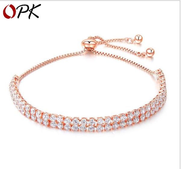 

japan and south korea simple temperament generous diamond jewelry personalized wild double row accessories, Golden;silver