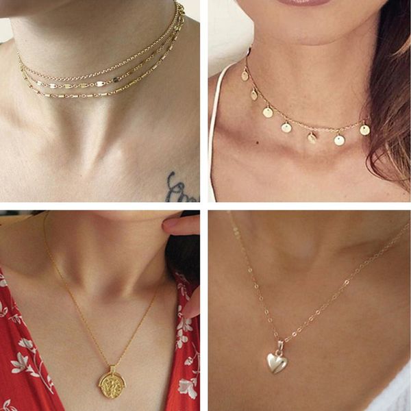 

урожай многослойной стрелки бесконечности крест сердце кристалл цепь ожерелье подвеска для женщин ретро части подарков ювелирных изделий, Golden;silver