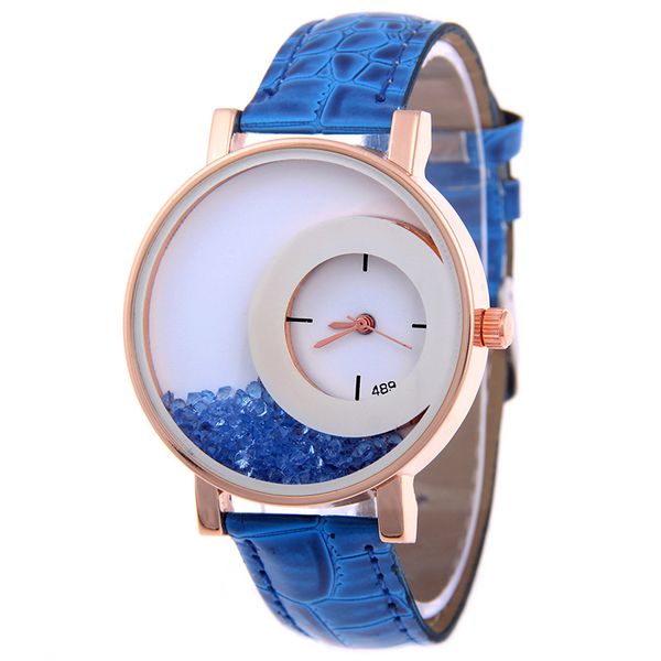 

2019 women quartz watch ladies leather strap bracelet quicksand rhinestone wristwatch relogios feminino luxury gift watch, Slivery;brown