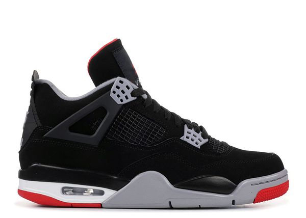 

with box 2020 mens and womens basketball shoes sneakers 4s bred black red for men sports trainers size us5.5-12