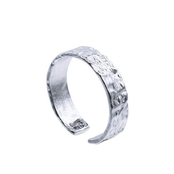 

euramerican s925 silver ring concave and convex surface gold and silver open men and women fashion irregular foil ring jz12218, Golden;silver