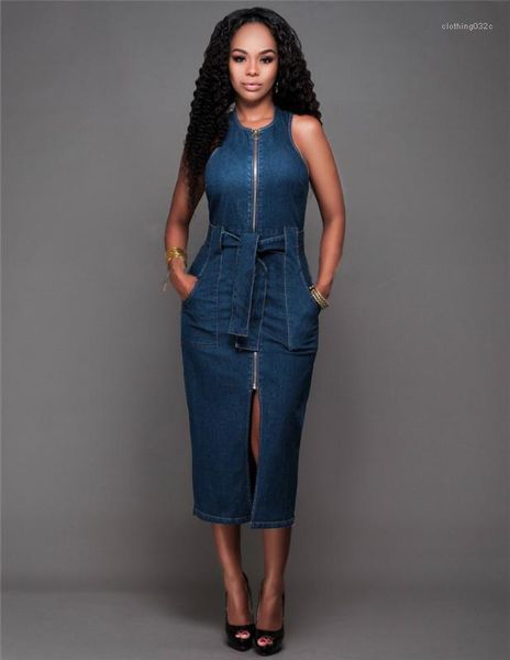 

women dresses ribbon sleeveless commute split jean dresses casual stylish womens clothing fashion designer slim, White;black