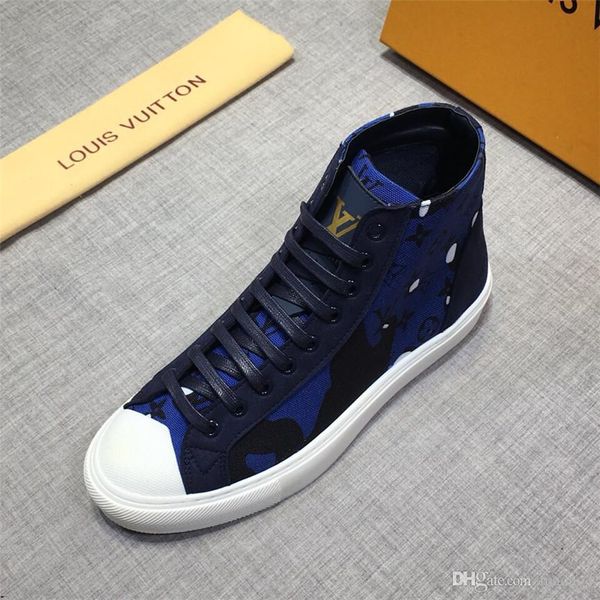 

18ss brand men canvas shoes summer solid high sneakers basic couple waterproof male casual flat shoes yyy10, Black