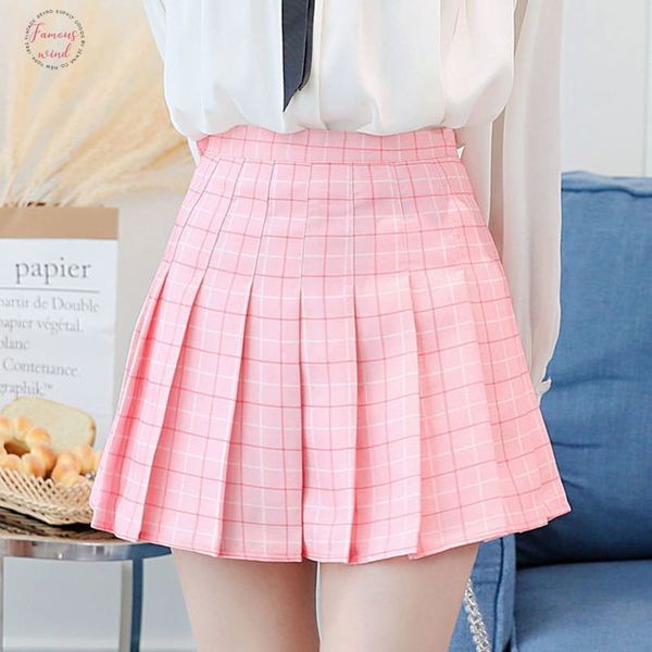 

harajuku preppy style plaid mini pleated skirt women summer 2019 korean cute high waist skirts schoolgirl streetwear tumblr, Black