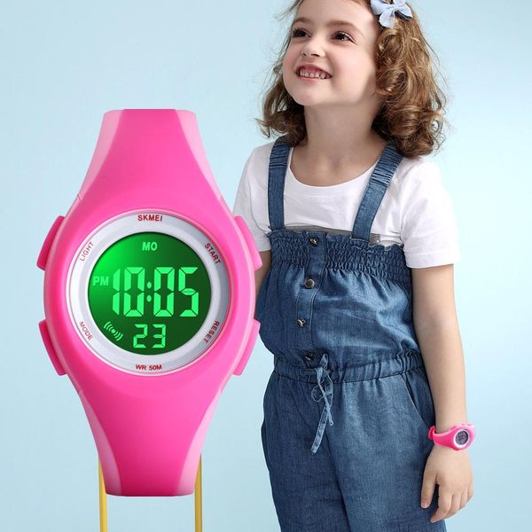 

children watch skmei fashion kids watches waterproof chronograph satch wristwatch for boy girl bracelet alarm clock, Blue