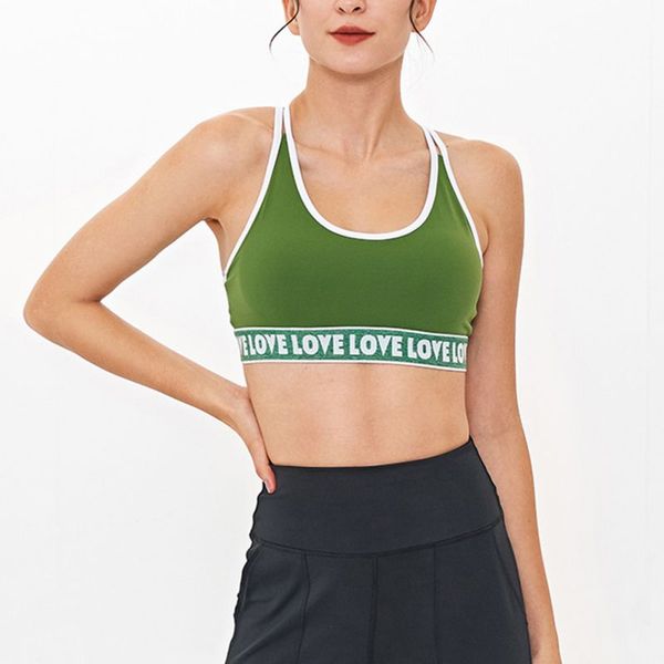 

female yoga sport bra cross strap back printed sports bra quick padded shockproof fitness running gym vest sportswear, White;black