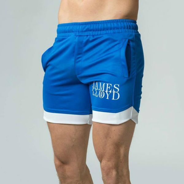 

fitness training running shorts men quick dry summer new sport gym short pants print sport jogging compression underwear male, Black;blue