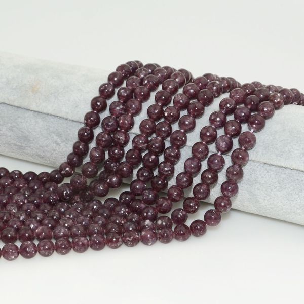 

natural good quality lepidolite loose round beads 8mm