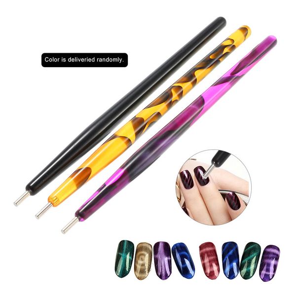 

3d magic painting dotting magnetic magnet pen cats eyes polish manicure nail art tool, Silver