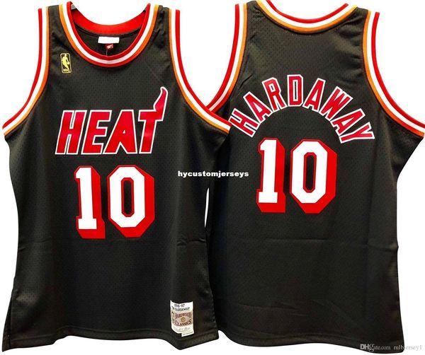 

#10 tim hardaway sewn retro vintage jersey mens vest size xs-6xl stitched basketball jerseys ncaa, Black;blue