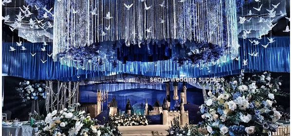 nuovo stile cristallo trasparente appeso sfondo di cristallo decorazione della sala per matrimoni senyu0119