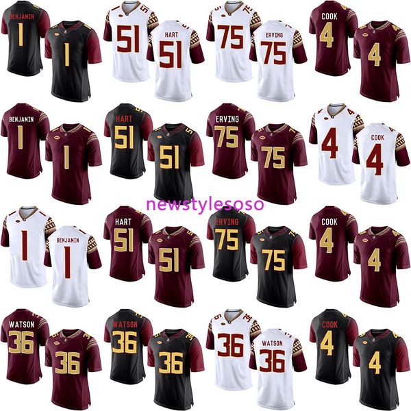 

2019 ncaa football штата флорида семинолов 1 bkelvin benjamin 51 бобби харт 75 cameron erving 4 dalvin кук 36 декода уотсон трикотажных изде, Black;red