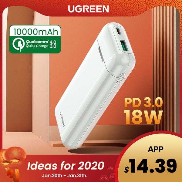 

ugreen power bank 10000mah portable charging quick charge 3.0 pd charger for xiaoimi 8 external battery phone charger poverbank