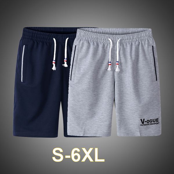 

summer mens shorts fashion polyester knee length shorts men solid breathable elastic waist casual male plus size 5xl 6xl, White;black