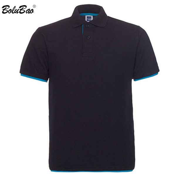 

bolubao casual brand men solid shirts men's slim short sleeve polos summer new business shirt male, White;black