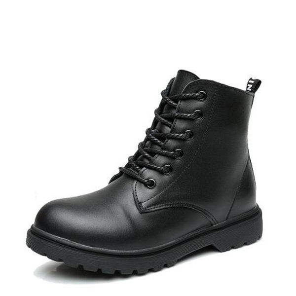

autumn winter children martin boots boys girls shoes ankle genuine leather kids snow boots outdoor military boots, Black;grey