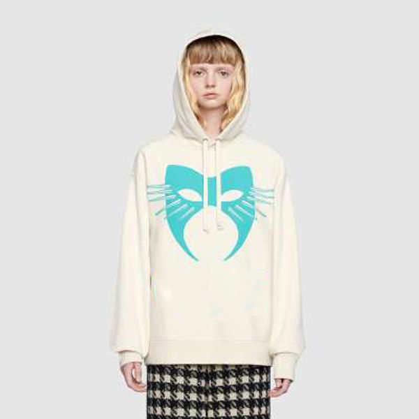 

19fw cat mask logo printed women men hoody hooded sweatshirt hiphop streetwear men casual hoodie pullover sweater jumper, Black