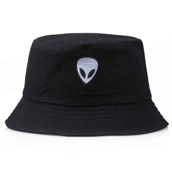 

new bucket hats male cotton embroidery alien fisherman's hat female street trend hip-hop hip-hop basin caps accessories