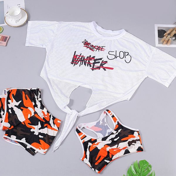 

women's split bikini three-piece set boxer breasts gather spring holiday boxer shorts swimsuit bikini swimsuit 810290, White;black