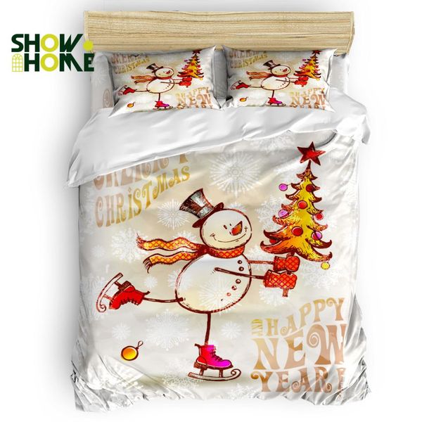 

showhome duvet cover happy new year merry christmasduvet cover set 4 piece bedding set for beds