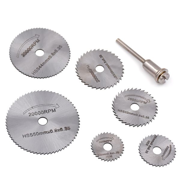 

6pc hss circular saw blades metal wood cutting blades disc woodworking grinding sets for dremel rotary tool cutter accessories