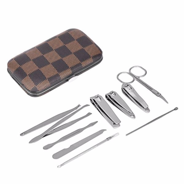 

nail art tool sets 10pcs/set stainless steel universal home office manicure set nail clippers cleaner grooming kit nail care new