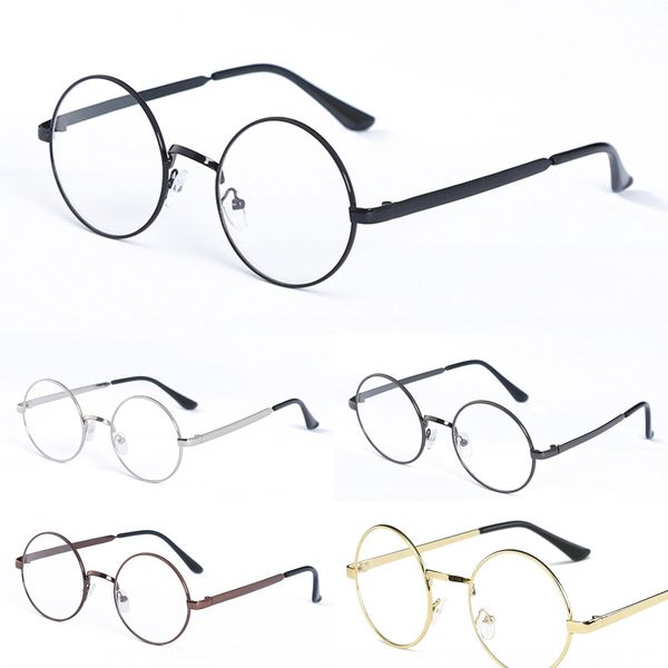 

literary round glasses frame harajuku men's and women's frame plain glasses crown mirror fashionable myopia, Silver