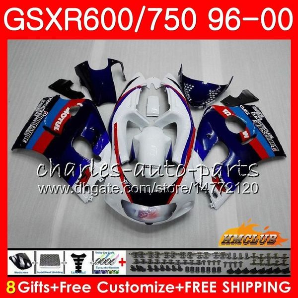 

Кузов Для SUZUKI SRAD GSXR 750 600 GSXR-600 GSXR750 96 97 98 99 00 1HC.35 GSX-R750 GSXR600 1996 1997 1998 1999 2000 синий белый Комплект обтекателя