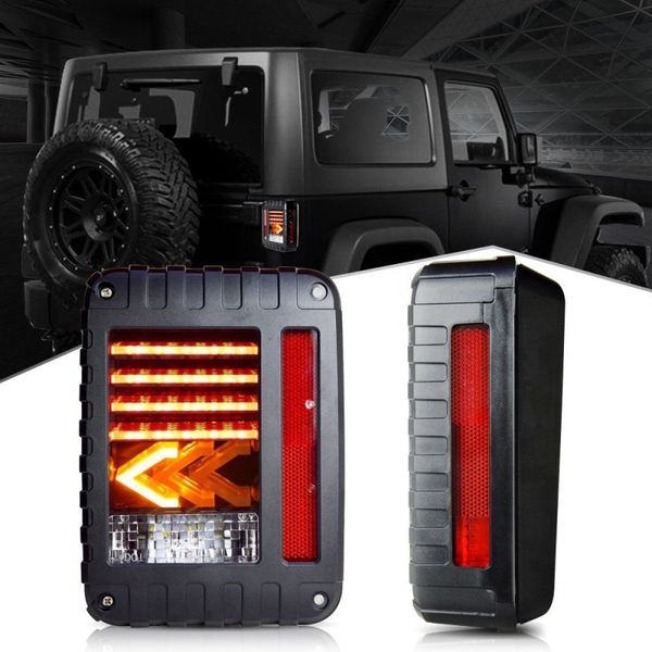 

for wrangler jk 07-17taillights led rear tail lights brake reverse turn signal pair lamps or wrangler sight