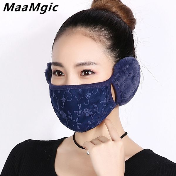 

new fashion fur winter earmuffs for women warm earmuffs ear warmers gifts for girls cover ears brand masks fur headphones winter, Blue;gray