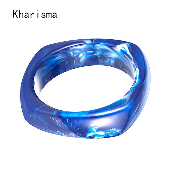 

kharisma 2019 personality trendy geometric blue brown resin bangles femme men bracelet fashion jewelry for women wedding party, Black