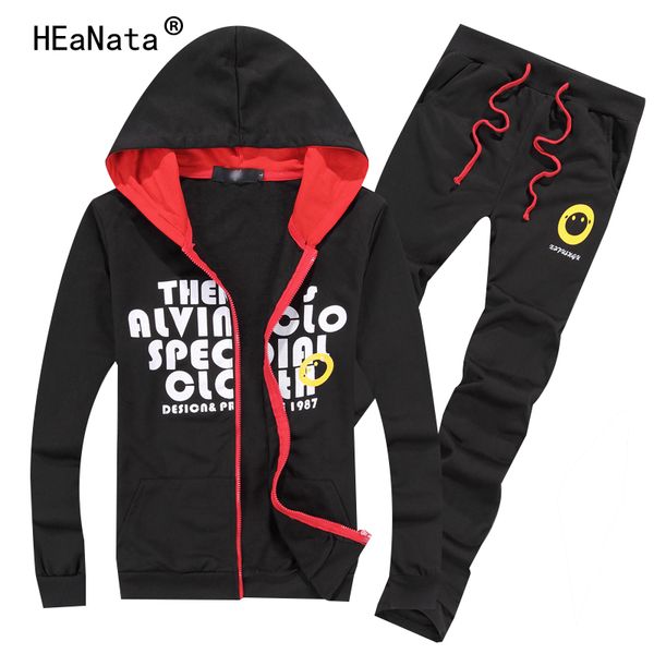 

sweatshirt men tracksuit men set men's sweat suits set letter print new 2019 brand jacket+sweatpants 2pcs casual hoodie, Gray