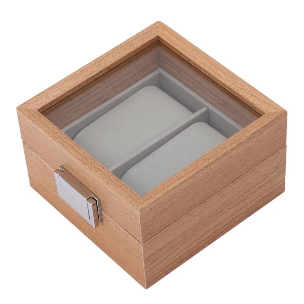 

wooden watch box 2 grids organizer storage for clock watches display case holder storage jewelry boxes gift, Black;blue