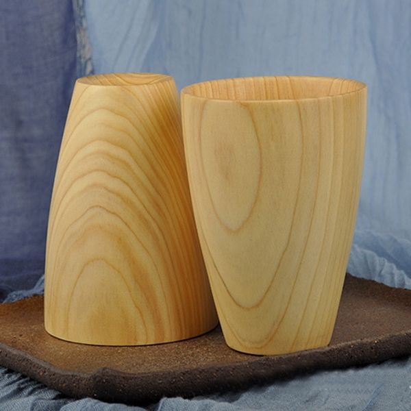 

new wooden cup wood color handmade natural wood coffee tea beer juice milk cup teacup other dinnerware