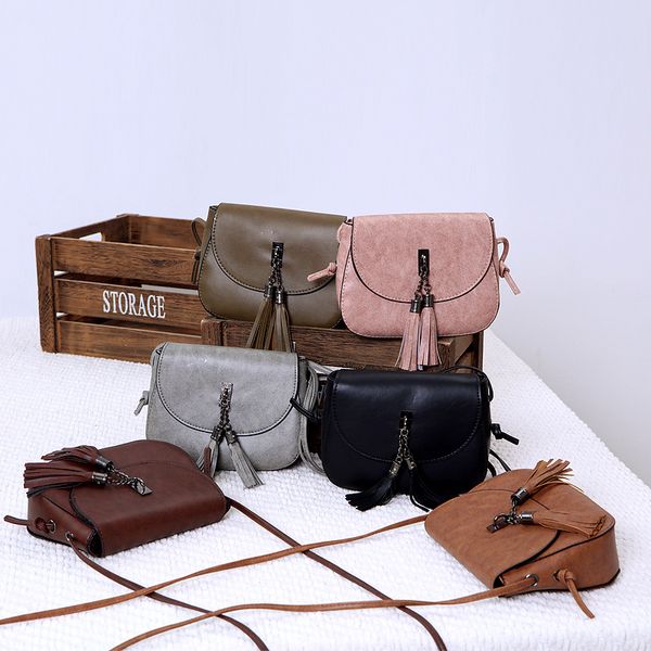 

women's bag 2020 new shoulder messenger bag simple korean one shoulder tassel small square bag