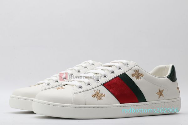 

ace designer shoes men woman luxury triple black red leather casual shoes vintage star stripe snake bee sneakers platform trainers t01